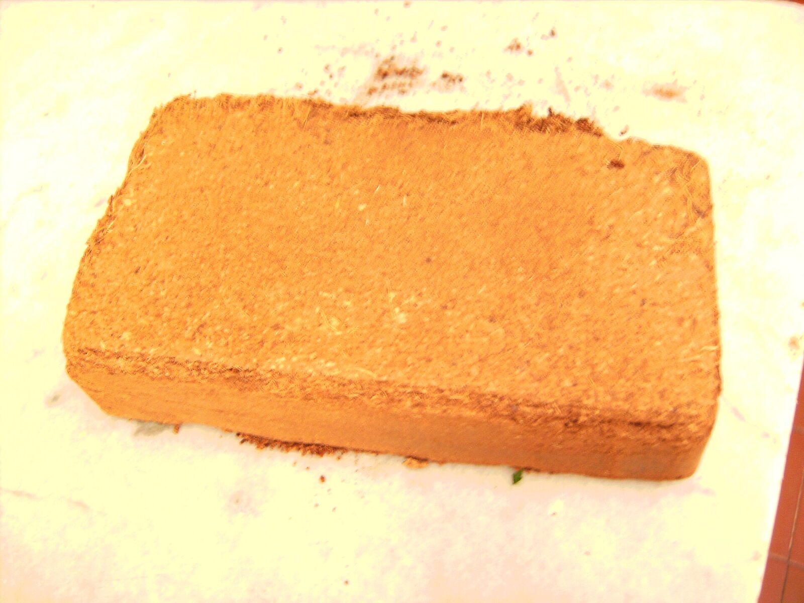 Compressed coco peat brick ready for export