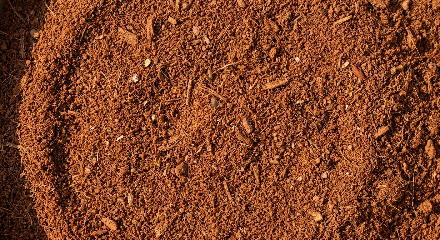 Textura de substrato fibroso de coco